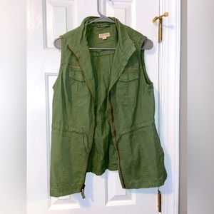 Green denim vest